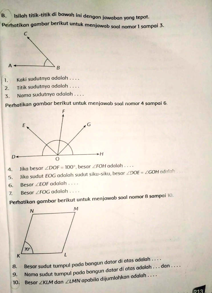 SOLVED: Tolong Bantu Jawab Nya Ka No 1 Sampai 10 Isilah Titik-titik Di ...