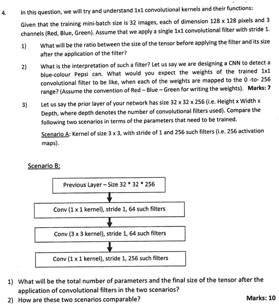 In this question, we will try and understand 1x1 convolutional kernels ...