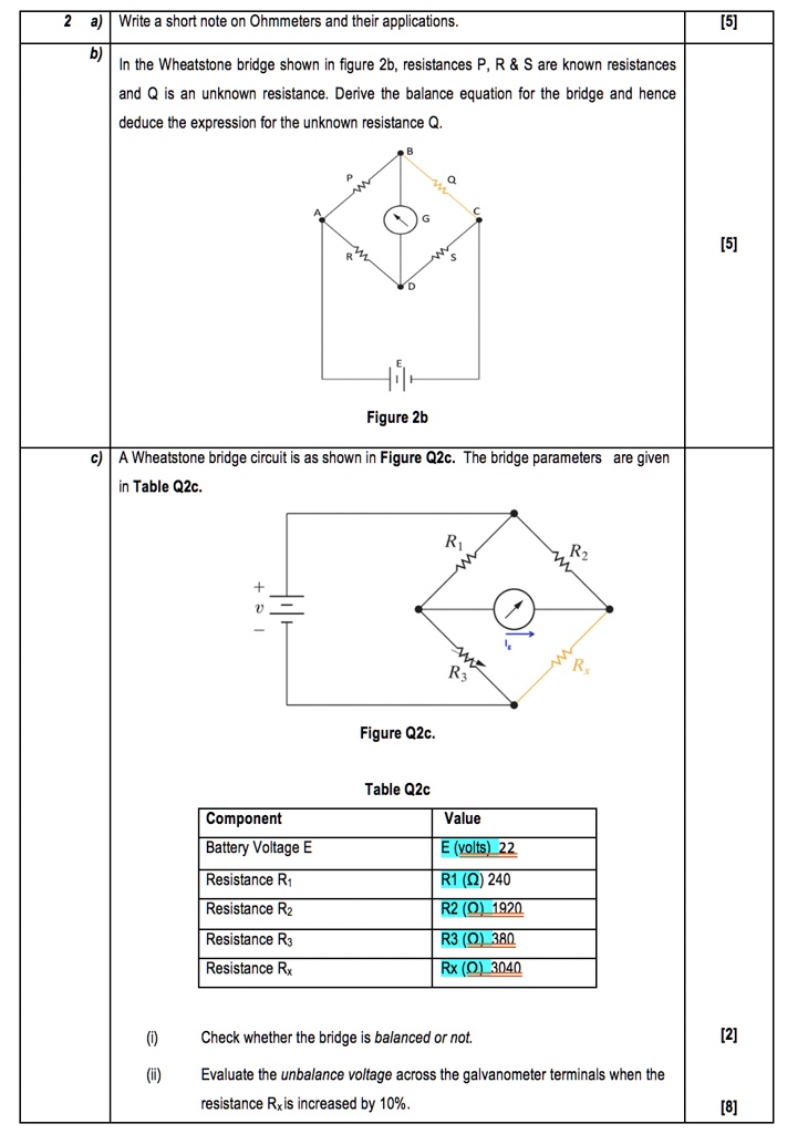 SOLVED a. Write a short note on Ohmmeters and their applications. [5