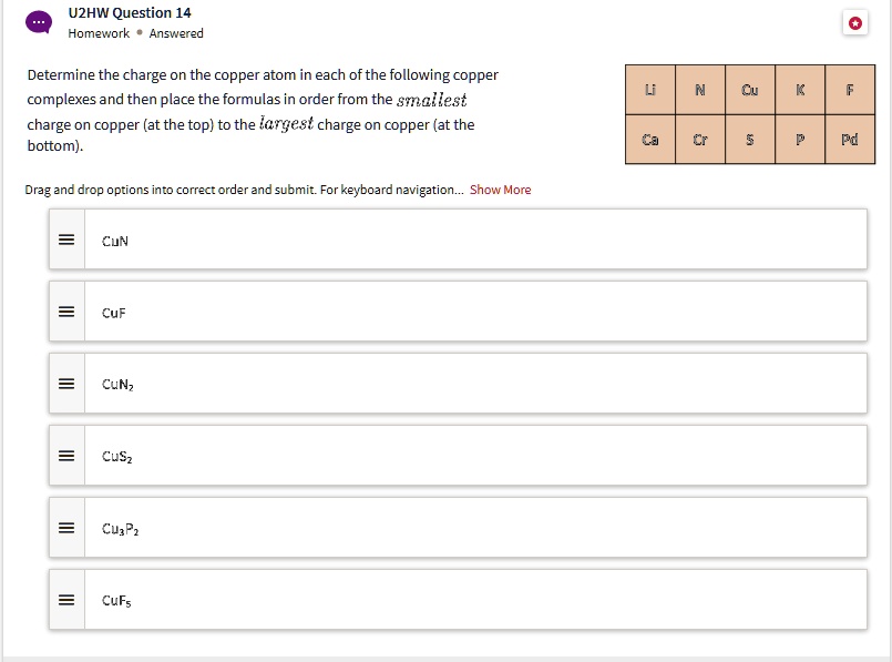 Matrix Copper Formulas uzhw question 14 homework knswerd determine the charge on the copper ...