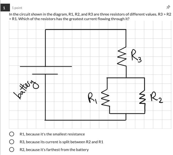 SOLVED In the circuit shown in the diagram, R1, R2, and R3 are three