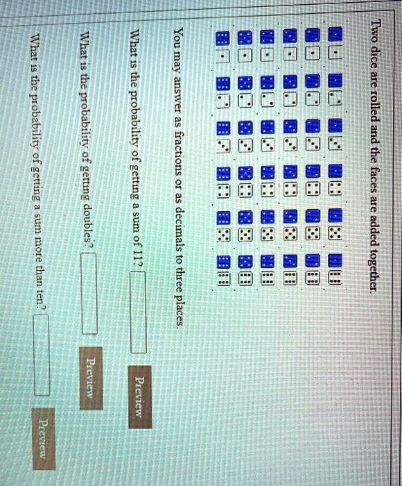 SOLVEDTwo dice are rolled and the faces ae added together What What