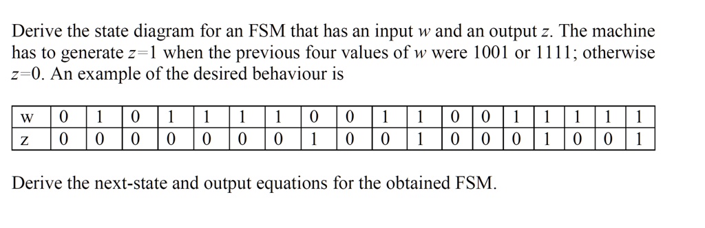 Fsm Example Question Please explain how to solve the question and all the steps as well ...