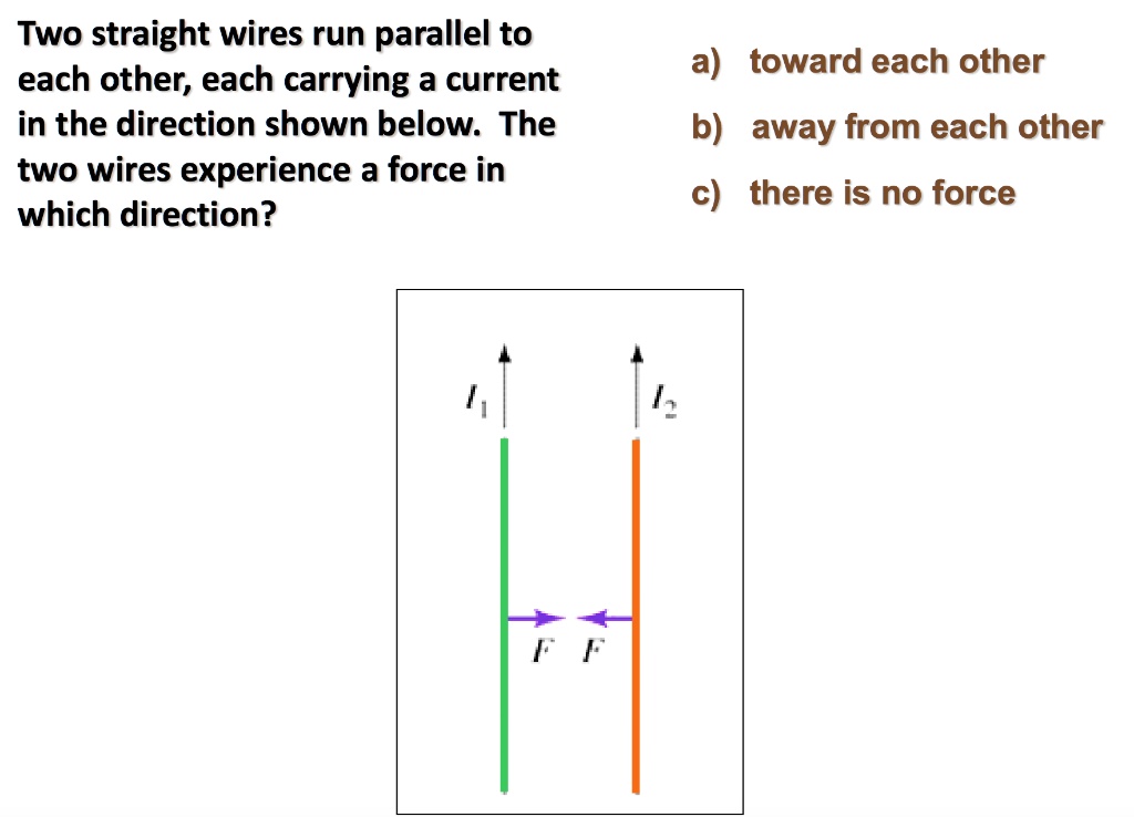SOLVED Two straight wires run parallel to each other; each carrying a