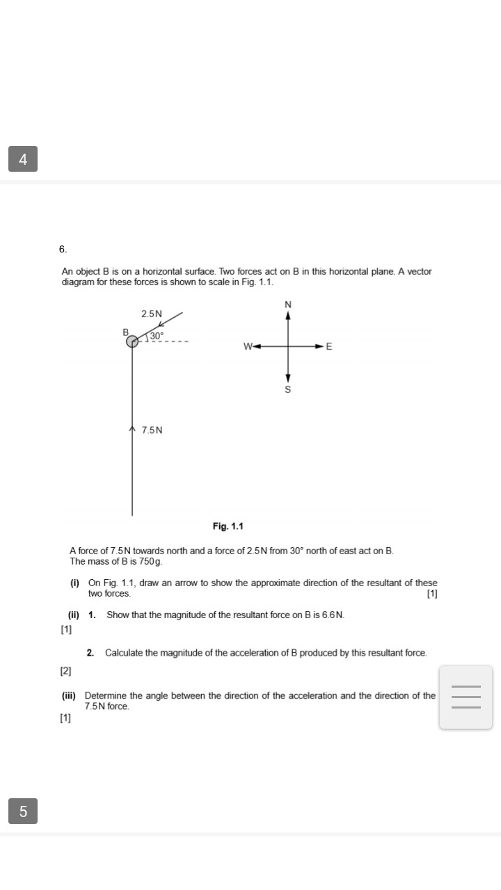 4 6. An Object B Is On A Horizontal Surface. Two Forces Act On B In ...