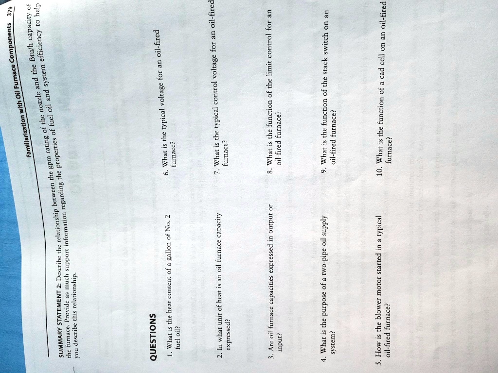 SOLVED What is the typical control voltage for an oilfired 8. What is