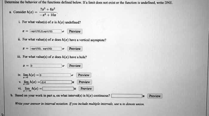 determine the behavior ofthe functions dcfined below hfa limit doc not ...