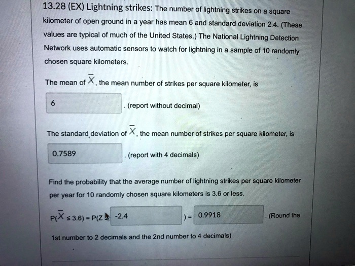 SOLVED 13.28 (EX) Lightning strikes The number of lightning strikes