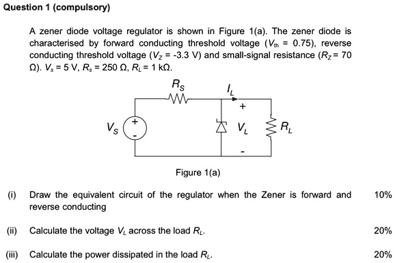 SOLVED: do not skip steps! Question 1(compulsory) A zener diode voltage ...