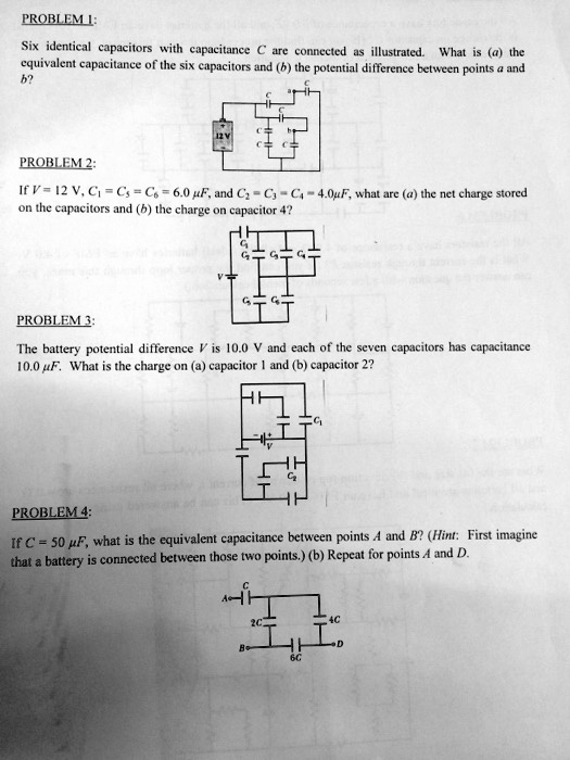 SOLVED: PROBLEM1: Six identical capacitors with capacitance C are ...