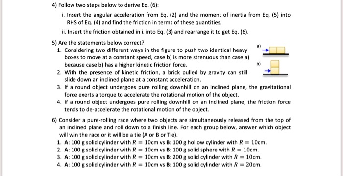 4) Follow steps below to derive Eq (6): Insert the angular acceleration ...