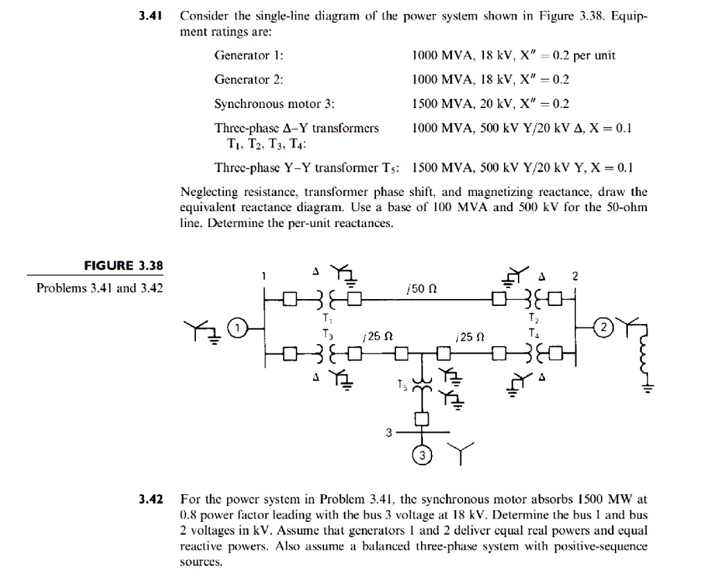 341 consider the single line diagram of the power system shown in ...