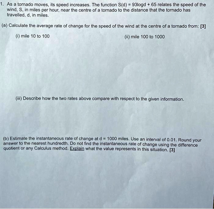 Video Solution: As A Tornado Moves, Its Speed Increases. The Function S 