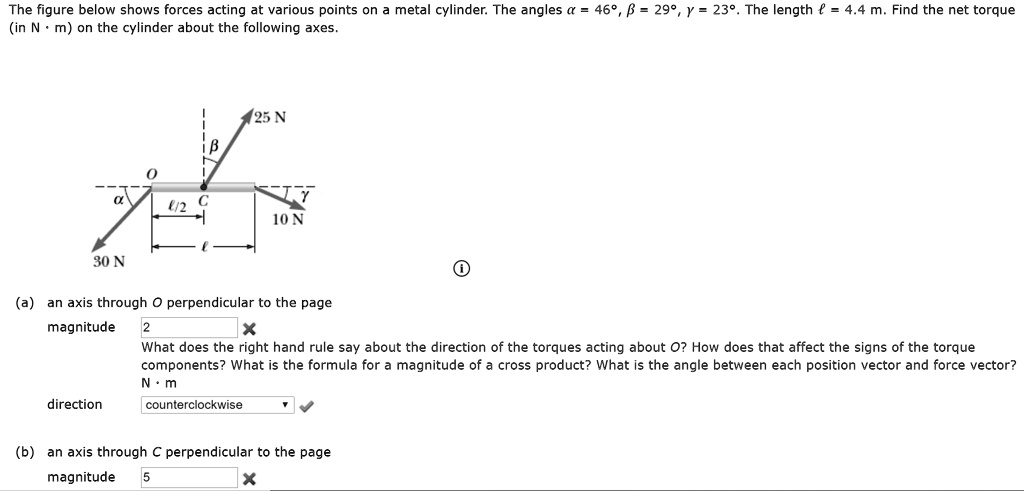 the figure below shows forces acting at various points on metal ...