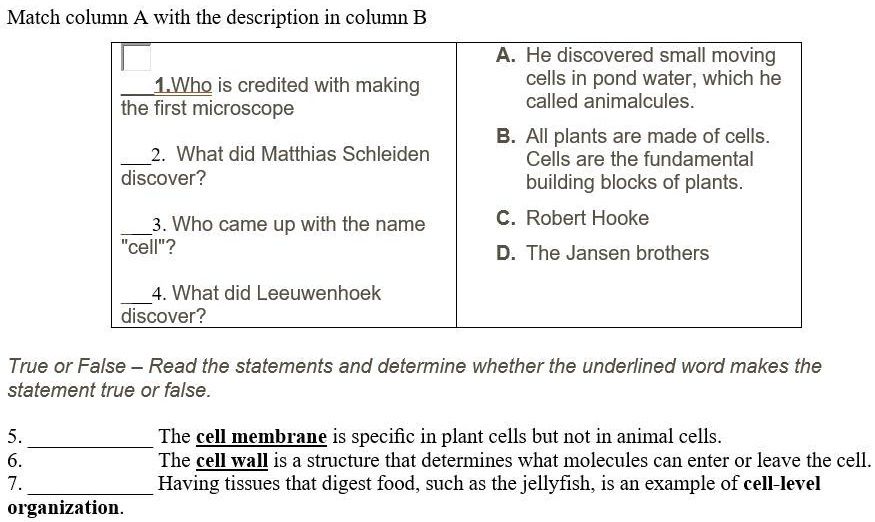 SOLVED: 'help me on theis pls pls pls Match column A with the ...