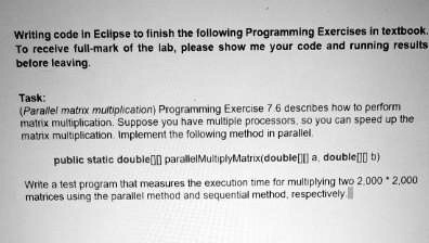 SOLVED: Writing code in Eclipse to finish the following Programming ...