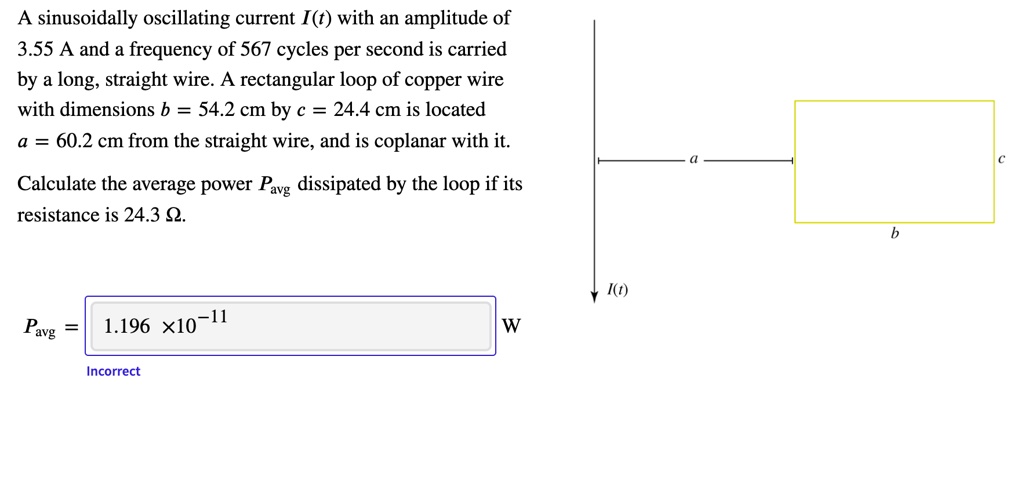 SOLVED: A sinusoidally oscillating current I(t) with an amplitude of 3. ...