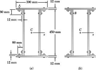 SOLVED: A composite beam is constructed by bolting four plates to four ...