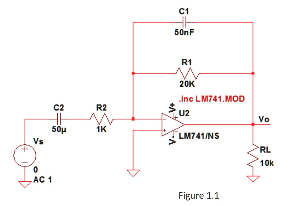 SOLVED: A.) Given the schematic in Figure 1.1, find the transfer ...