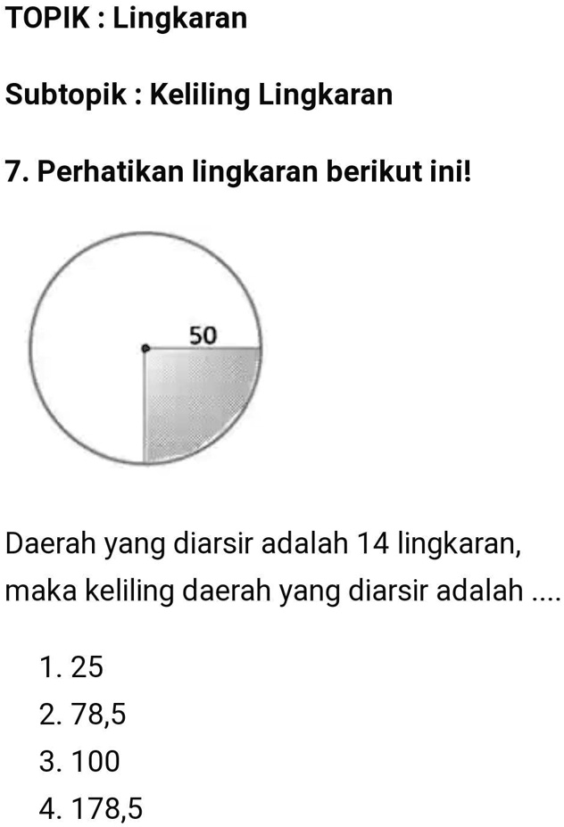 SOLVED: #KELILING LINGKARAN mohon dibantu TOPIK Lingkaran Subtopik ...