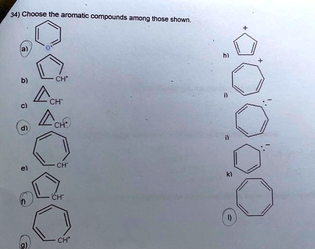 Choose The Aromatic Compounds Among Those Shown 34 choose the aromatic compounds among those shown h b ch ch ch d ch e