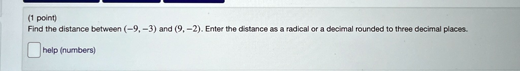 Find the distance between (-9, -3) and (9, -2). Enter the distance as a radical or a decimal rounded to three decimal places.