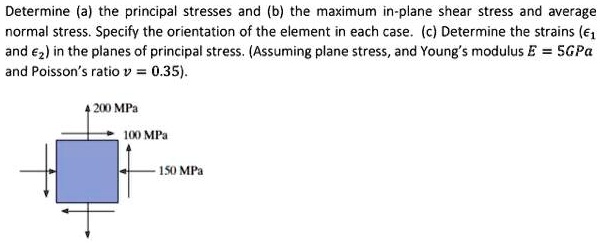 Determine (a) the principal stresses and (b) the maximum in-plane shear ...