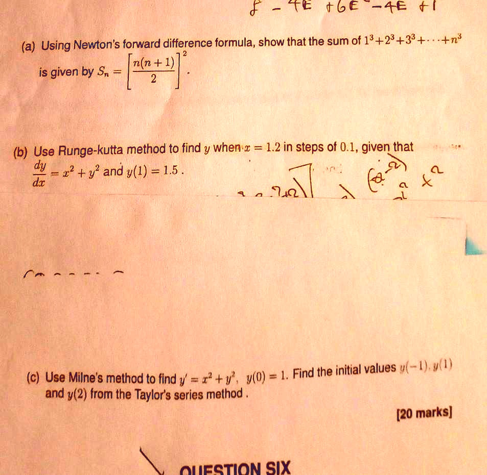 SOLVED:Te t6â‚¬ ~4e + ( (a) Using Newton's fonward difference formula ...