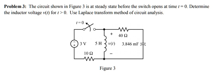 Problem 3: The circuit shown in Figure 3 is at steady state before the ...