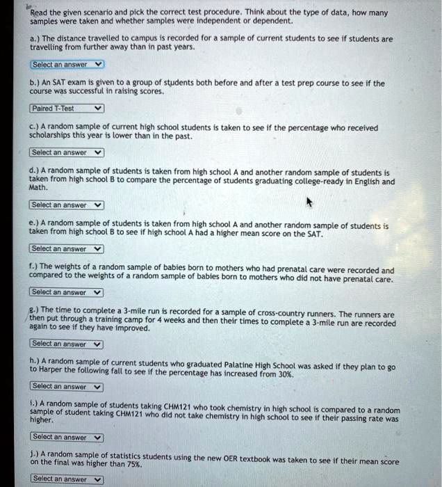 Plck Read the given scenario and plck the correct test procedurc...