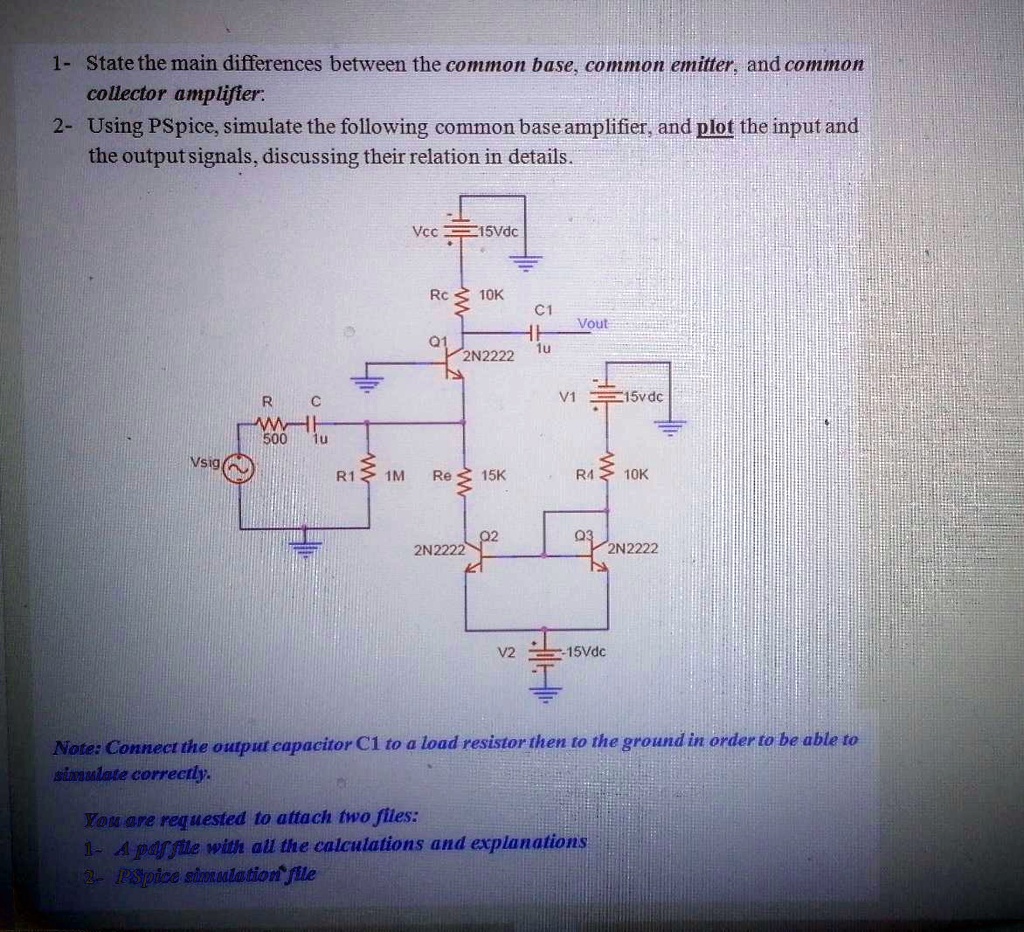 SOLVED State the main differences between the common base, common