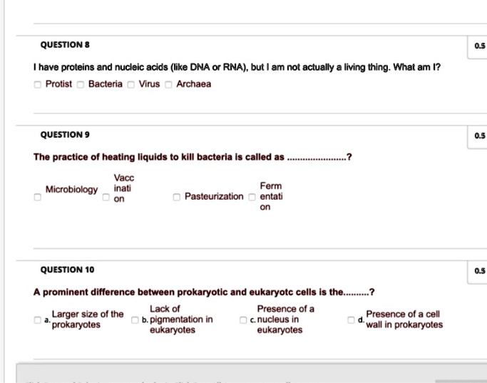 SOLVED QUESTION 8 I have proteins and nucleic acids (like DNA or RNA