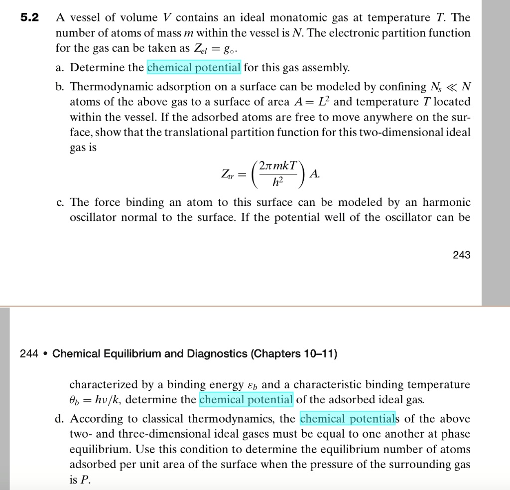 SOLVED A vessel of volume V contains an ideal monatomic gas at