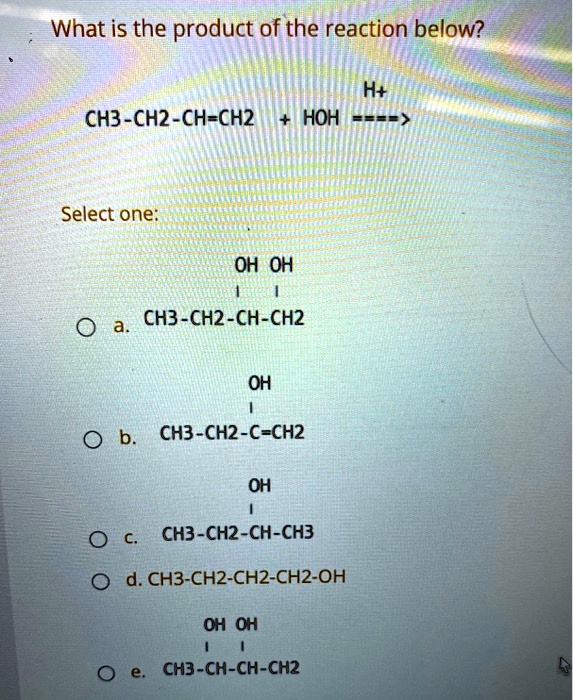 VIDEO solution: What is the product of the reaction below? H+ H2O CH3 ...