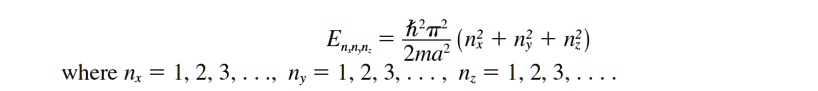 SOLVED: Consider a three-dimensional infinite potential well. The ...