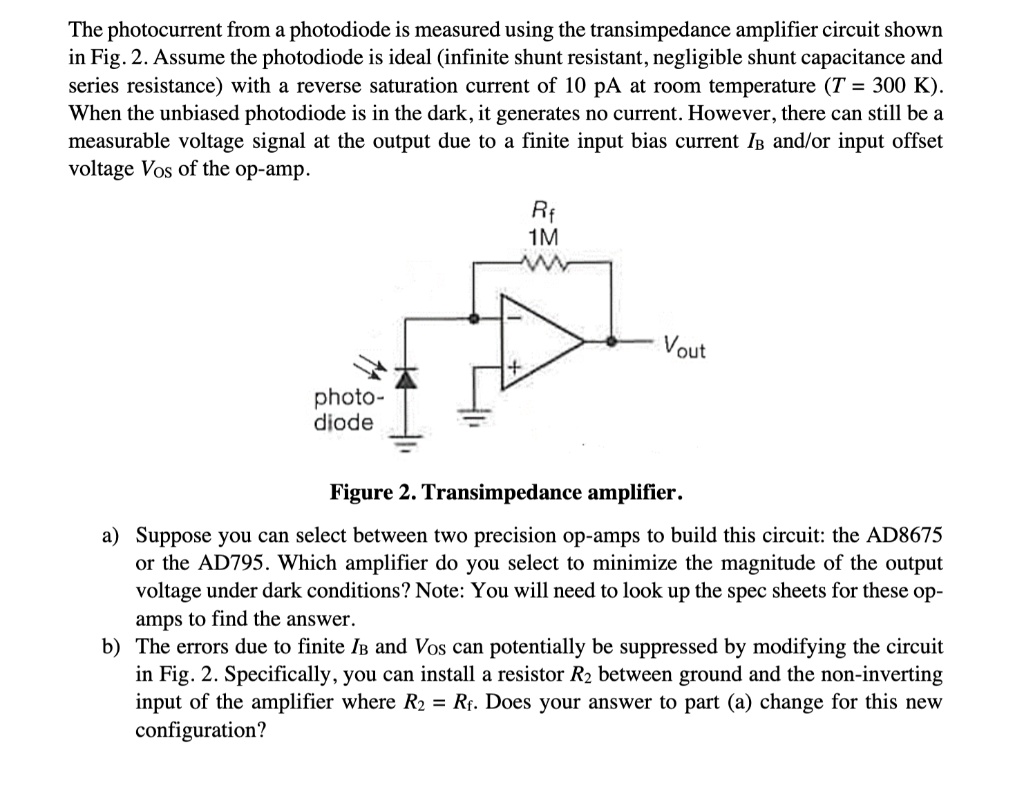 SOLVED The photocurrent from a photodiode is measured using the