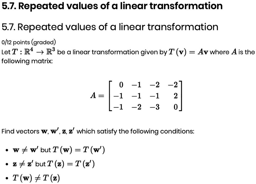 57repeated values of a linear transformation 57repeated values of a ...