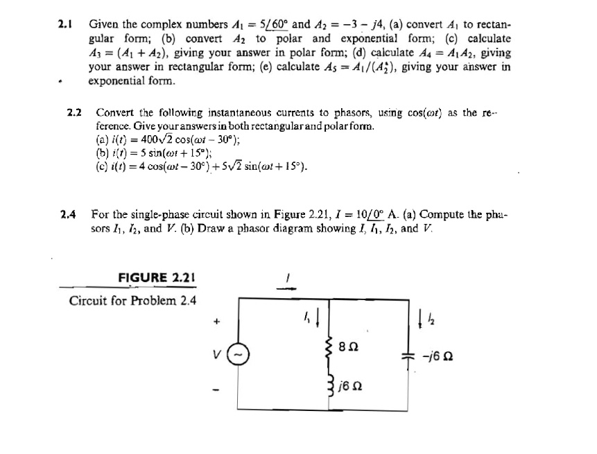 Texts 21 given the complex numbers a 560 and a 3 j4 a...