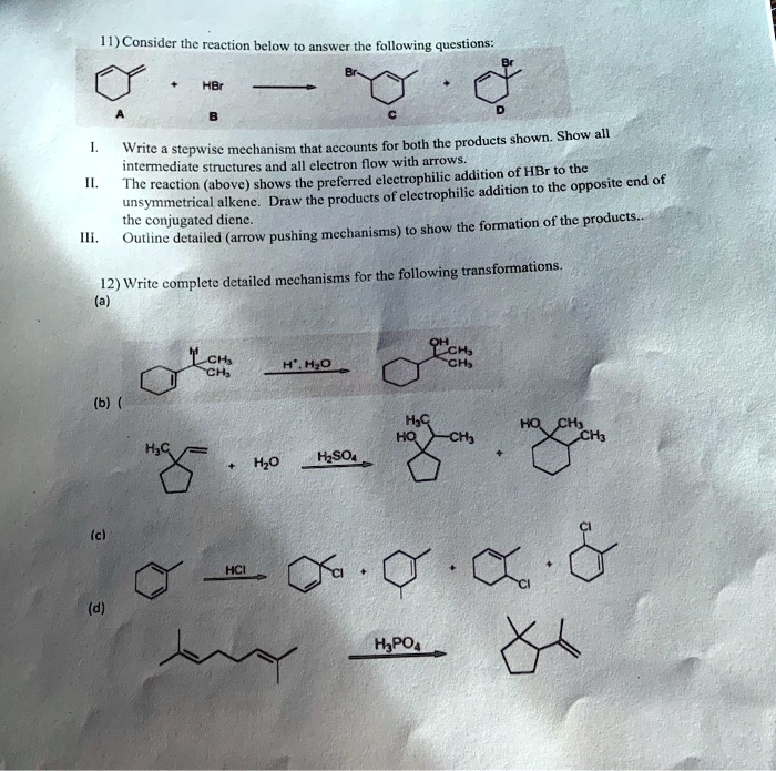 Solved Consider The Reaction Below And Answer The Following Questions