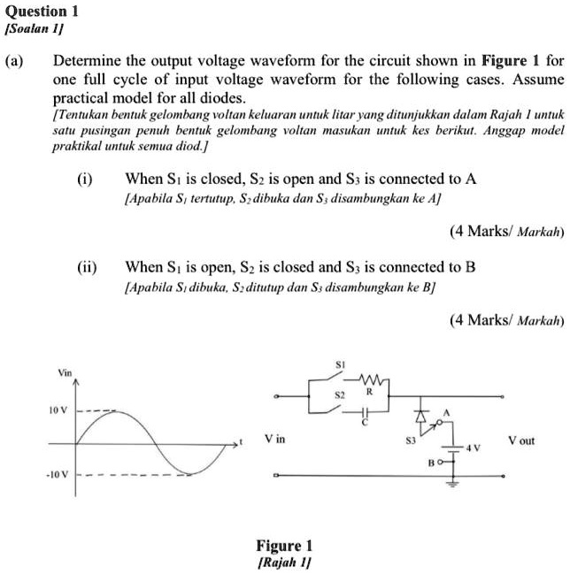 SOLVED: Determine the output voltage waveform for the circuit for one ...