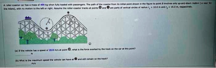 SOLVED: Texts: A roller-coaster car has a mass of 499 kg when fully ...