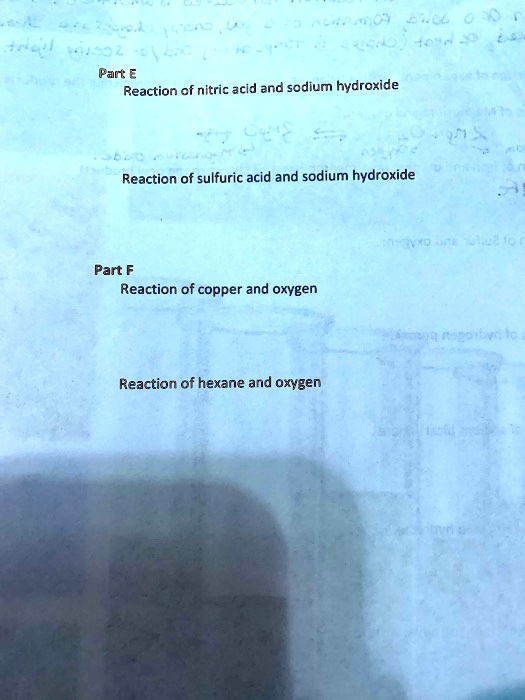 Solved Par Reaction Of Nitric Acid And Sodium Hydroxide Reaction Of Sulfuric Acid And Sodium 1081