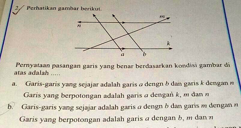 SOLVED: Perhatikan Gambar Berikut.Pernyataan Pasangan Garis Yang Benar ...