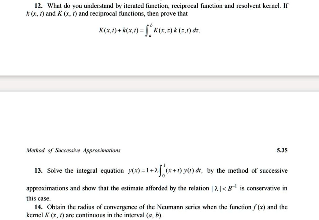 Solved 12 What Do You Understand By Iterated Function Reciprocal Function And Resolvent 1038