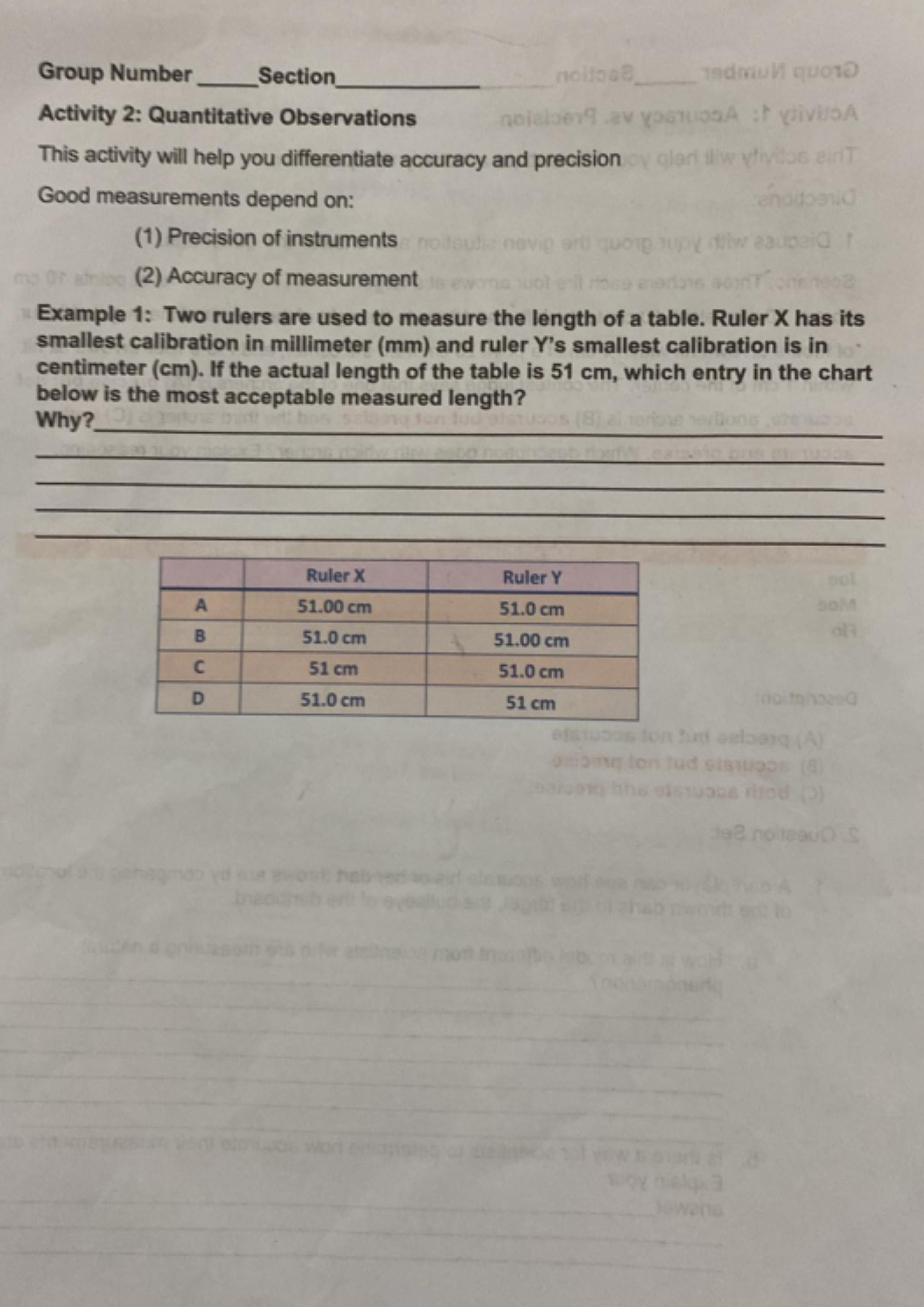 SOLVED: Two rulers are used to measure the length of a table. Ruler X ...