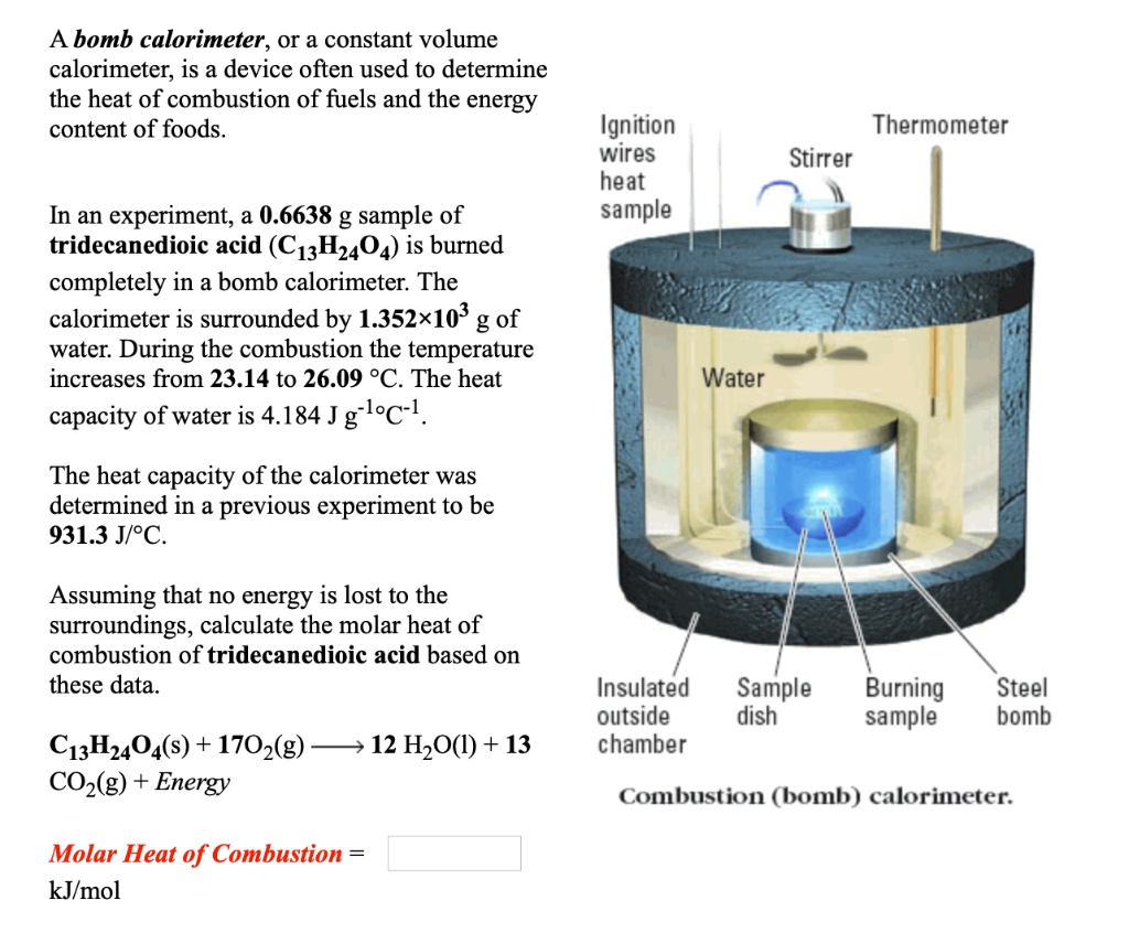 SOLVED Abomb calorimeter; Or a constant volume calorimeter; is a