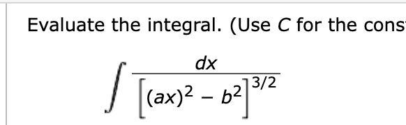 c for the cons int dxax2 b232 38724