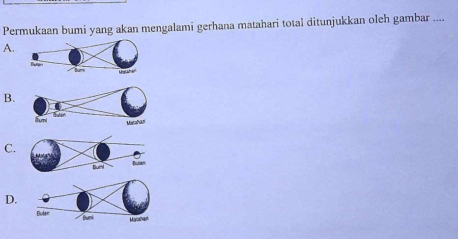 SOLVED: 38. Permukaan Bumi Yang Akan Mengalami Gerhana Matahari Total ...