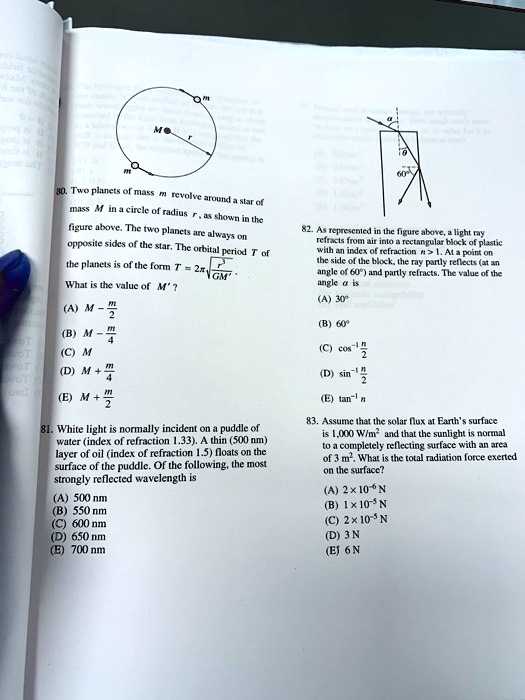 Solved 82 as represented in the figure above a light ray refracts