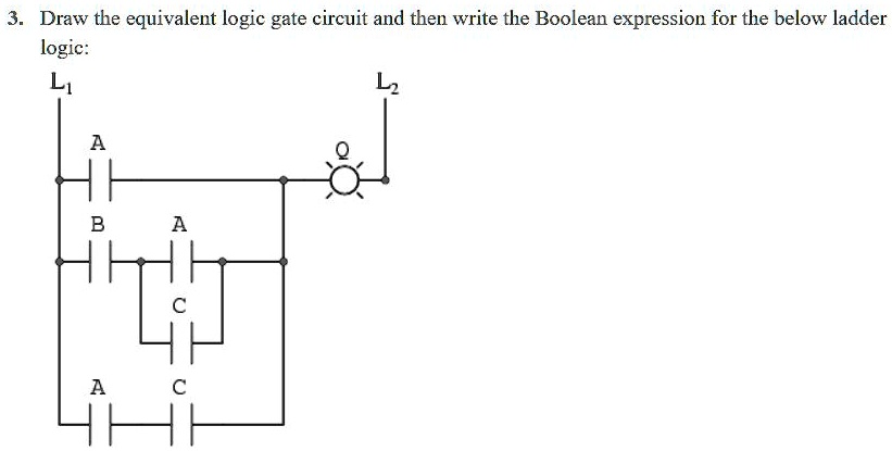 SOLVED: 3. Draw the equivalent logic gate circuit and then write the ...